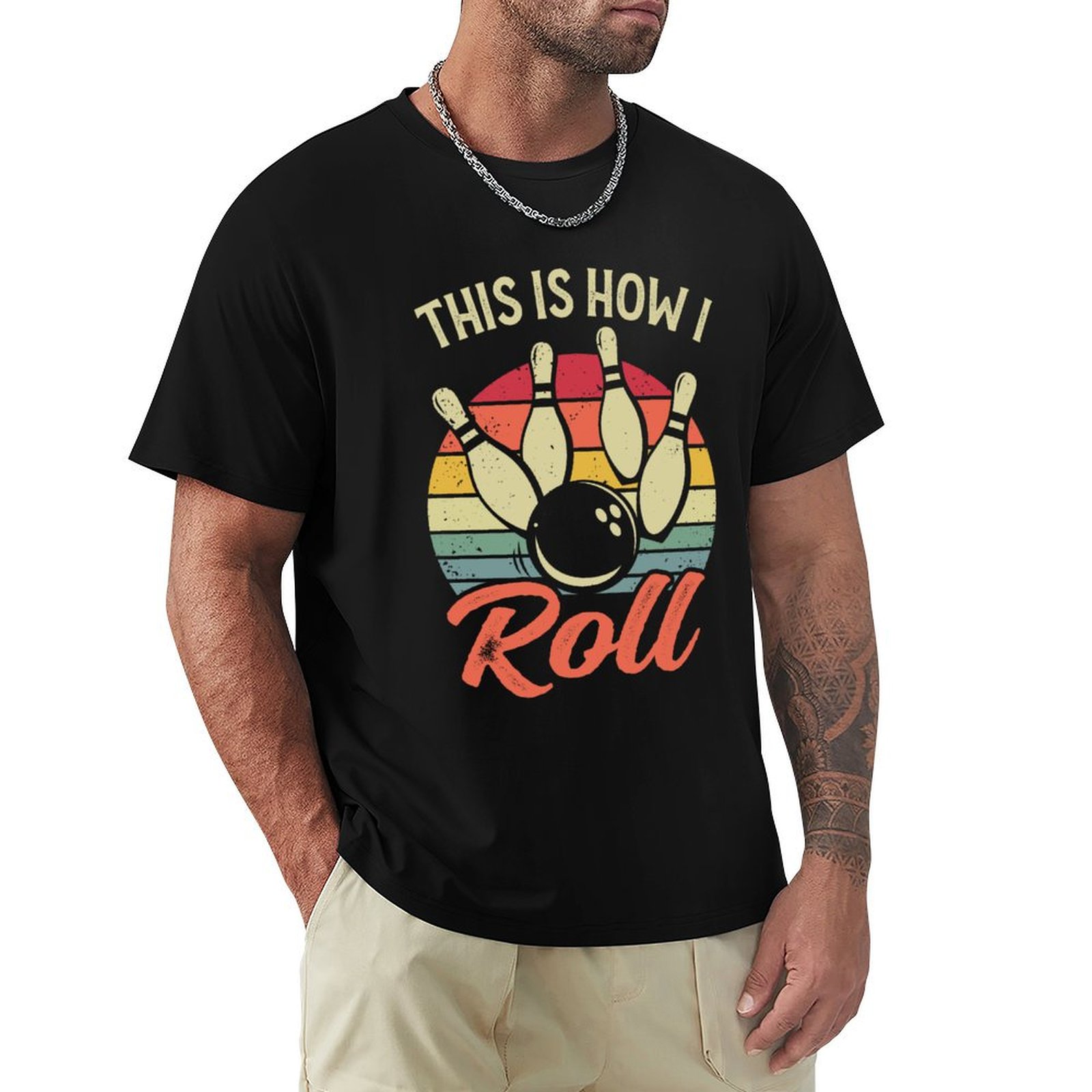 Short Sleeve Bowling Shirt Retro - นี่คือสไตล์ของฉัน เสื้อยืดโบว์ลิ่งเรโทร ลายกราฟิกทันสมัย แขนสั้น