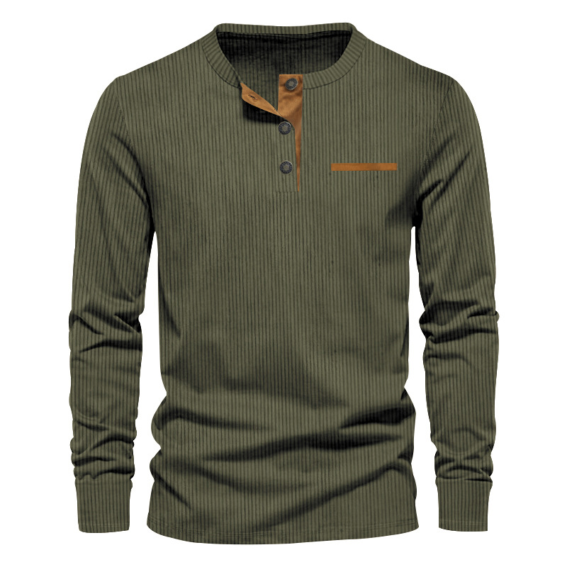 เสื้อยืดแขนยาวผู้ชายใหม่ฤดูใบไ - Corduroy Button Up Shirt Men บทวิจารณ์และราคา