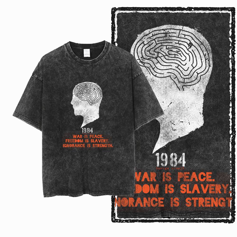 G02 เสื้อยืดผู้ชายผ้าฝ้าย 100% - Acid Wash Vintage Graphic T Shirt บทวิจารณ์และราคา