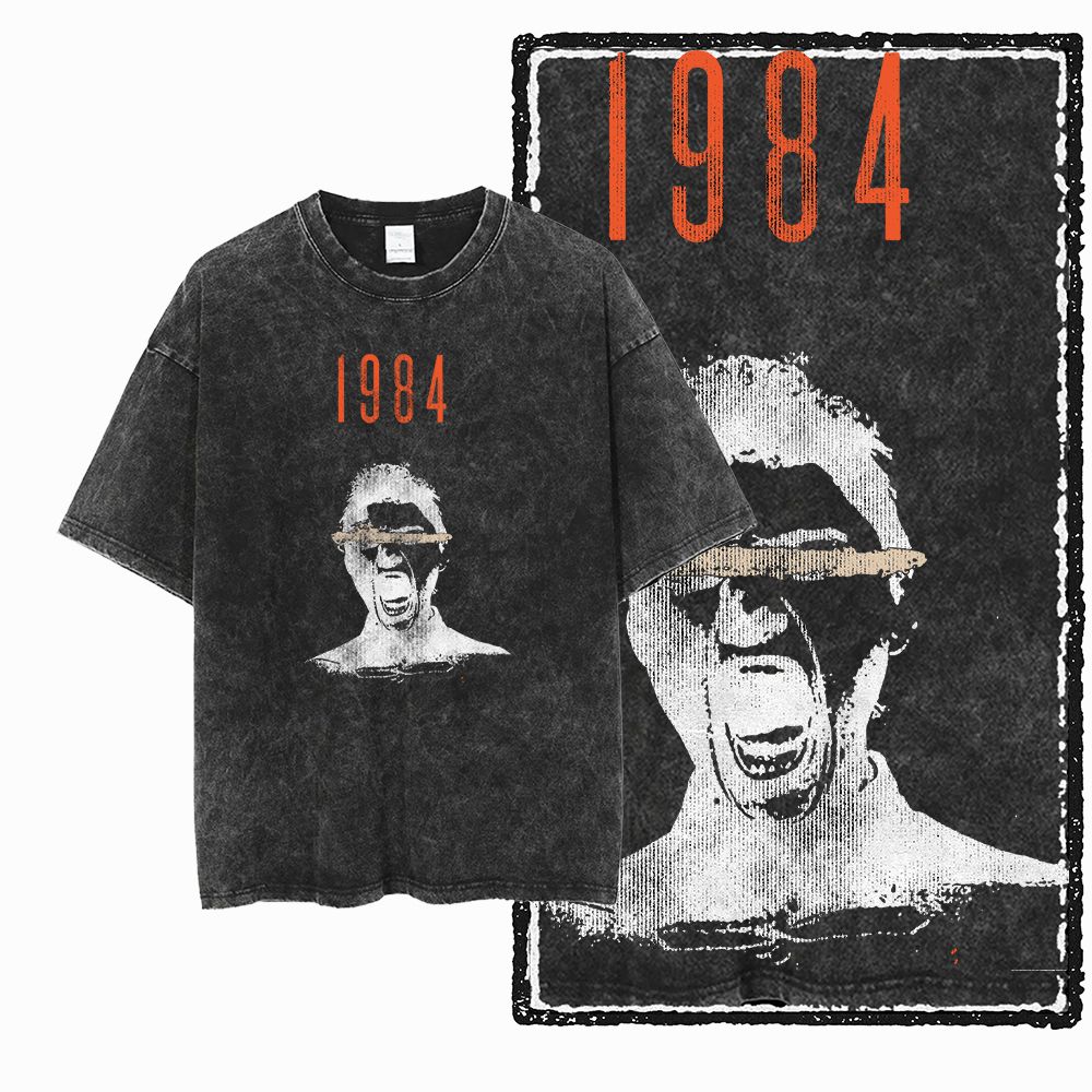 G02 เสื้อยืดผู้ชายผ้าฝ้าย 100% - Acid Wash Vintage Graphic T Shirt บทวิจารณ์และราคา