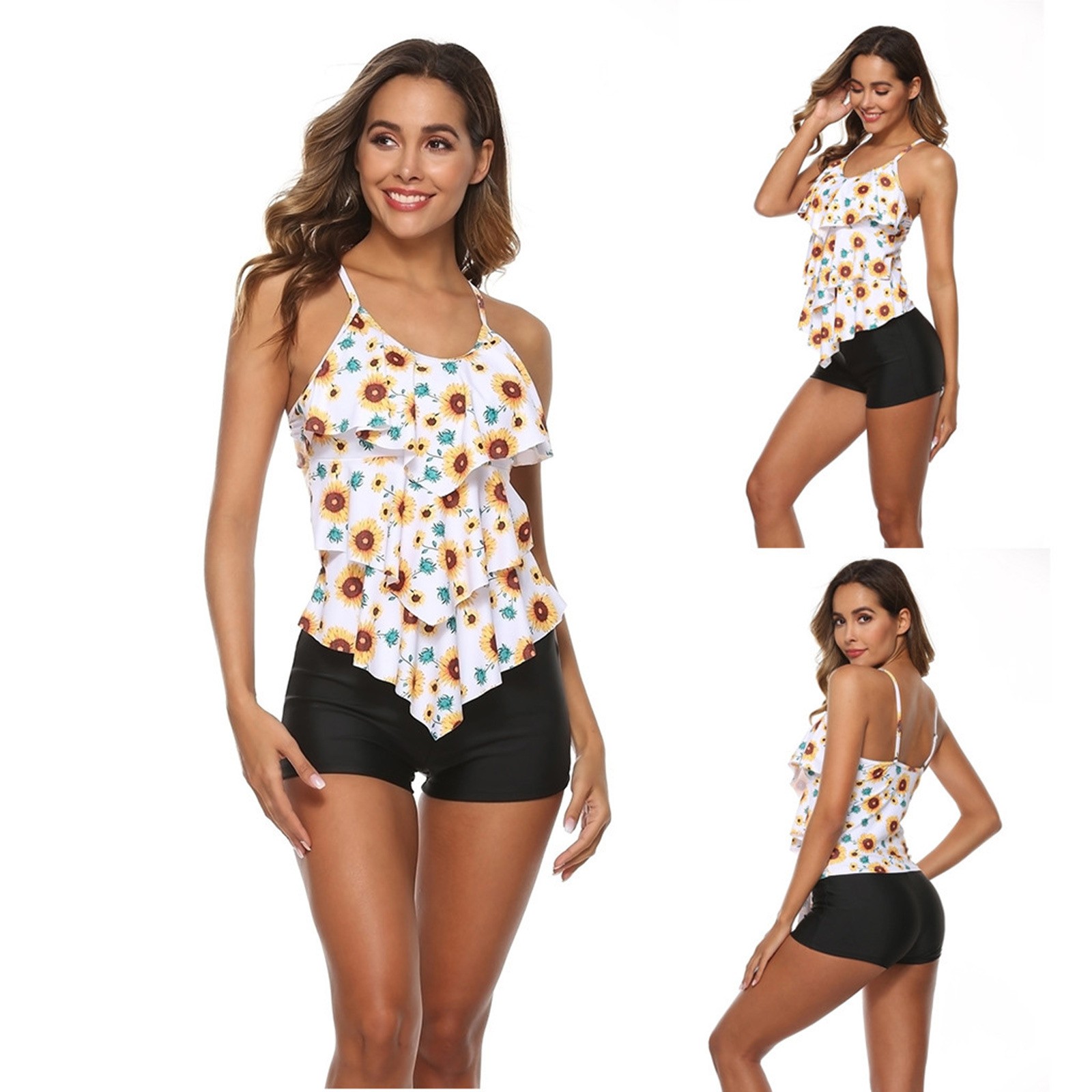 ชุดว่ายน้ำทูพีซ บิกินี่ลายดอกไ - Shorts บทวิจารณ์และราคา