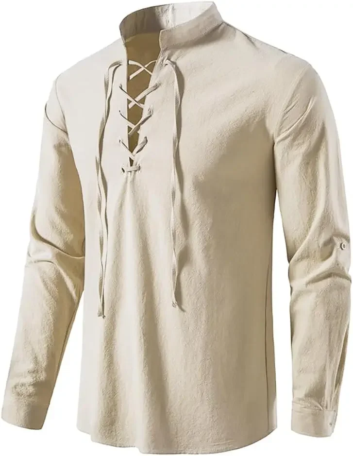 ชุด 2 ชิ้น เสื้อกั๊กโจรสลัดยุค - Medieval Gothic Lace Up Pirate Shirt บทวิจารณ์และราคา