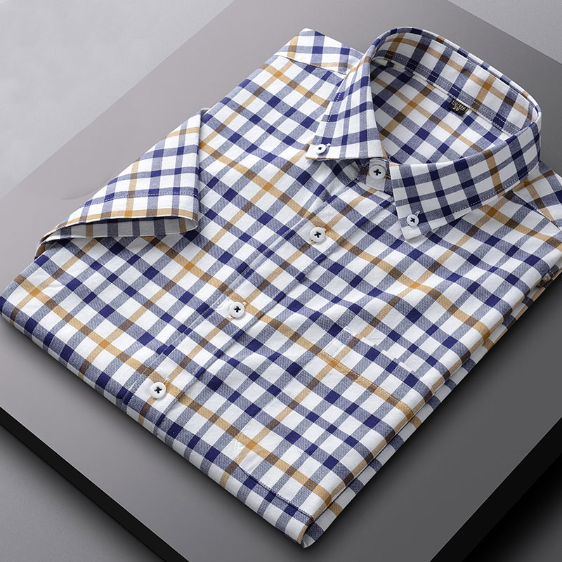 เสื้อเชิ้ตลายสก๊อตลำลองธุรกิจผ - Oxford Cotton Casual Shirt Business บทวิจารณ์และราคา