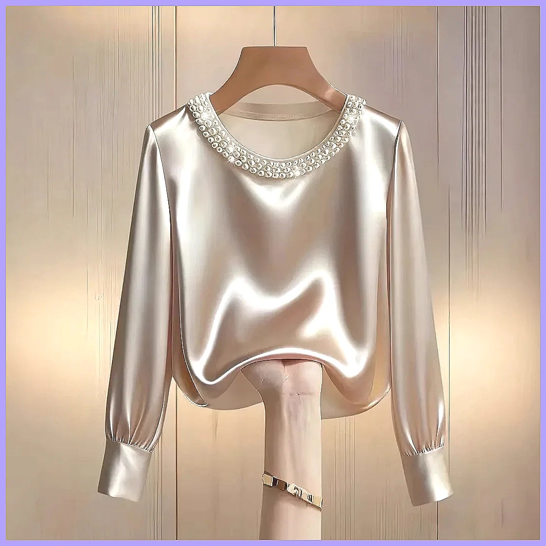 เสื้อซาตินประดับลูกปัดสุดหรูสำ - Shirts บทวิจารณ์และราคา