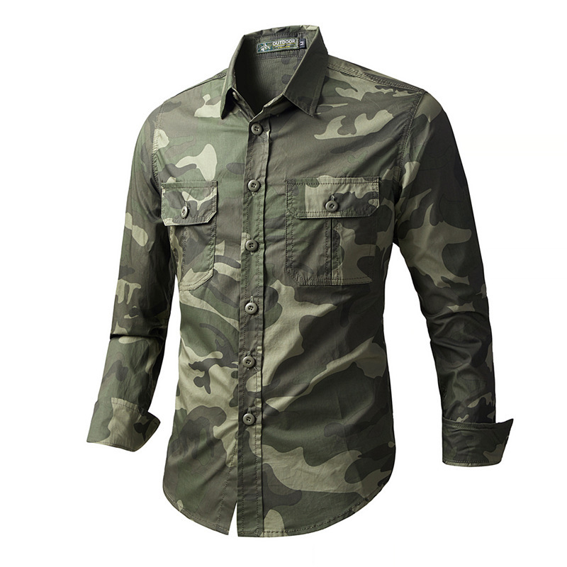 เสื้อเชิ้ตคาร์โก้ผู้ชายสำหรับฤ - Tactical Military Shirt Cargo บทวิจารณ์และราคา