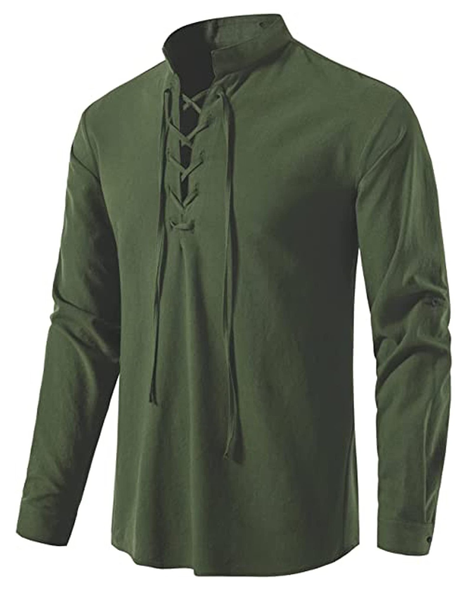 เสื้อเชิ้ตผ้าฝ้ายลินินผู้ชายสไ - Mens Linen Shirt Long Sleeve บทวิจารณ์และราคา