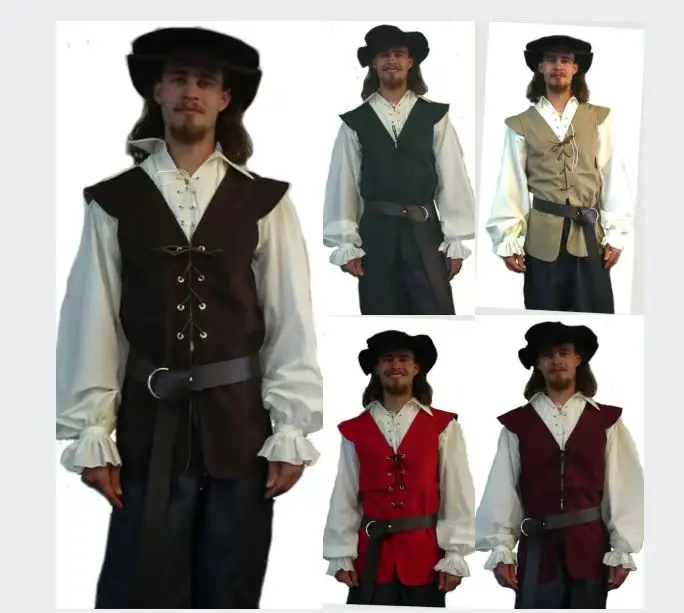 เสื้อสไตล์ยุคกลาง แต่งระบาย โก - Medieval Gothic Lace Up Pirate Shirt บทวิจารณ์และราคา