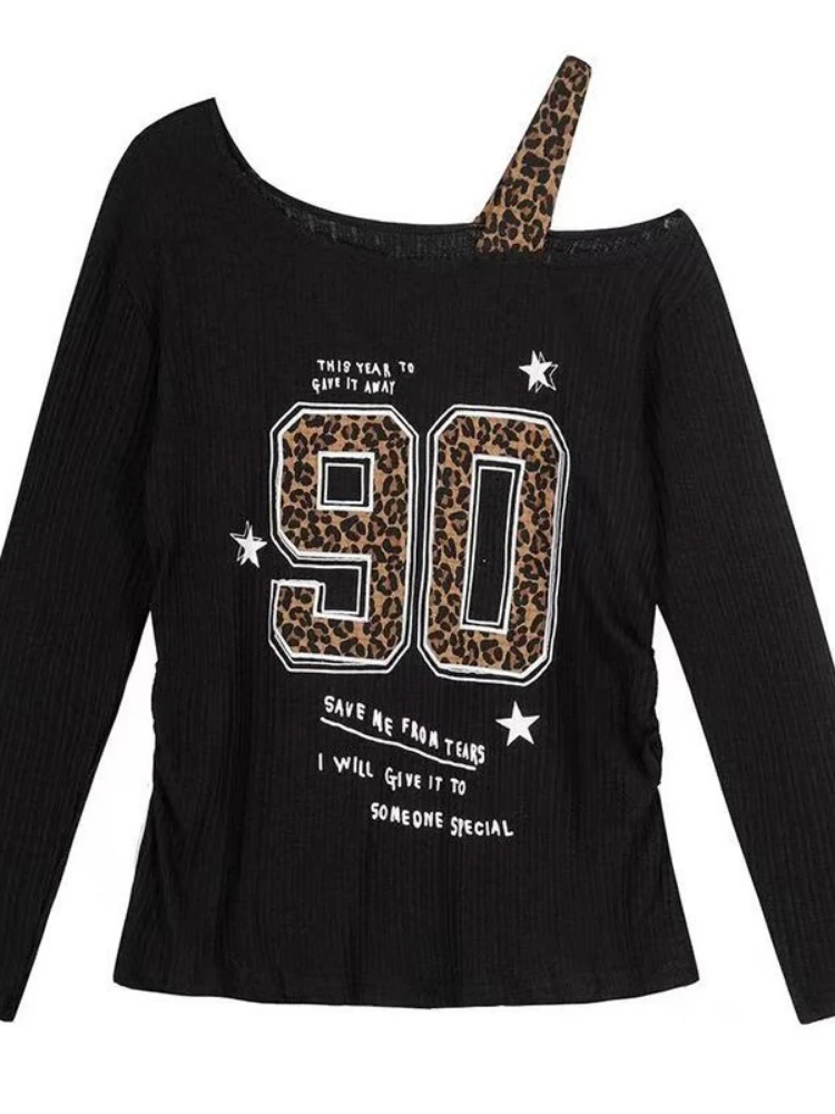 เสื้อยืดลายเสือดาวสไตล์ Y2K แบ - T-Shirts บทวิจารณ์และราคา