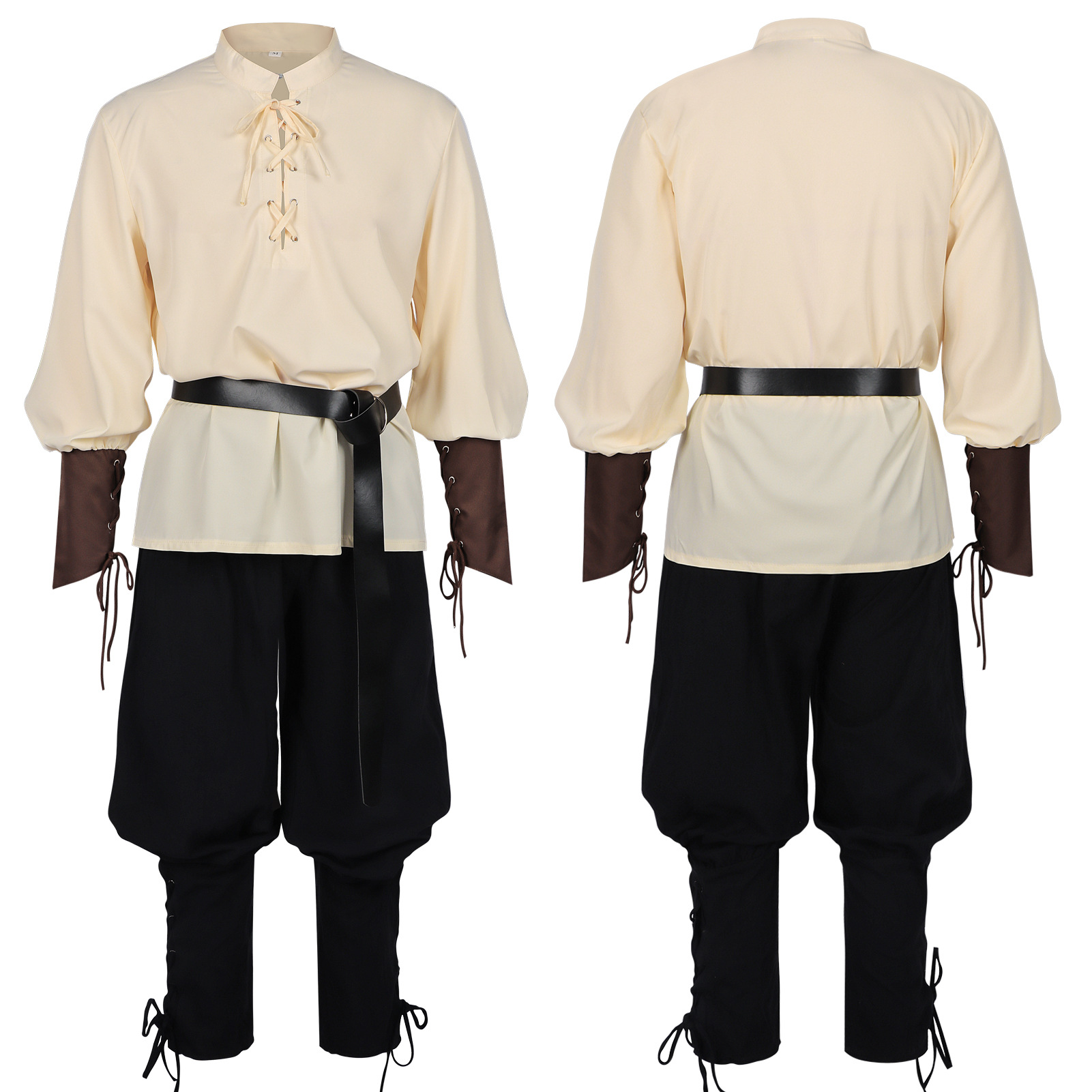 เสื้อเชิ้ต LARP สไตล์ยุคกลางสำ - Medieval Gothic Lace Up Pirate Shirt บทวิจารณ์และราคา