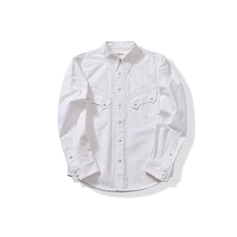 เสื้อเชิ้ตสไตล์วินเทจอเมริกันแ - Mens Western Denim Pearl Snap Shirt บทวิจารณ์และราคา