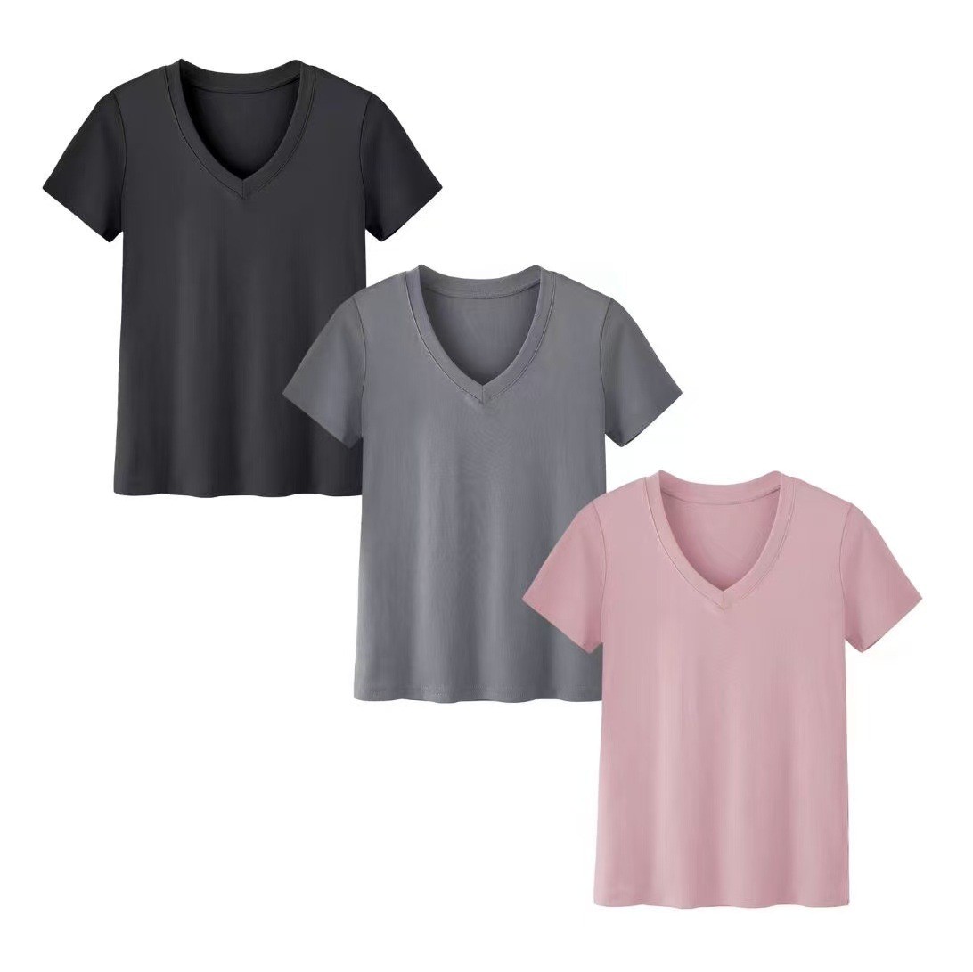 เสื้อยืดแขนสั้นคอสูงลำลองสำหรั - T-Shirts บทวิจารณ์และราคา