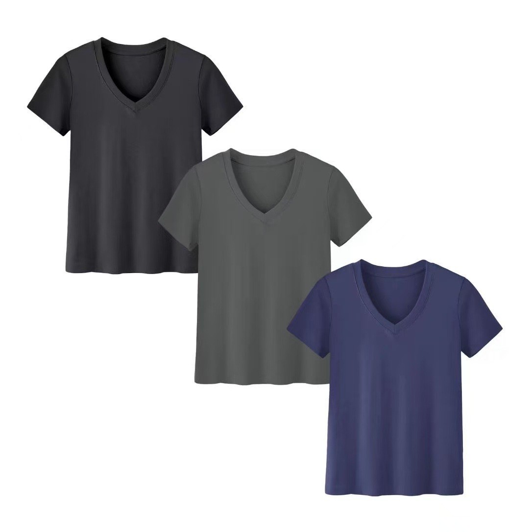 เสื้อยืดแขนสั้นคอสูงลำลองสำหรั - T-Shirts บทวิจารณ์และราคา