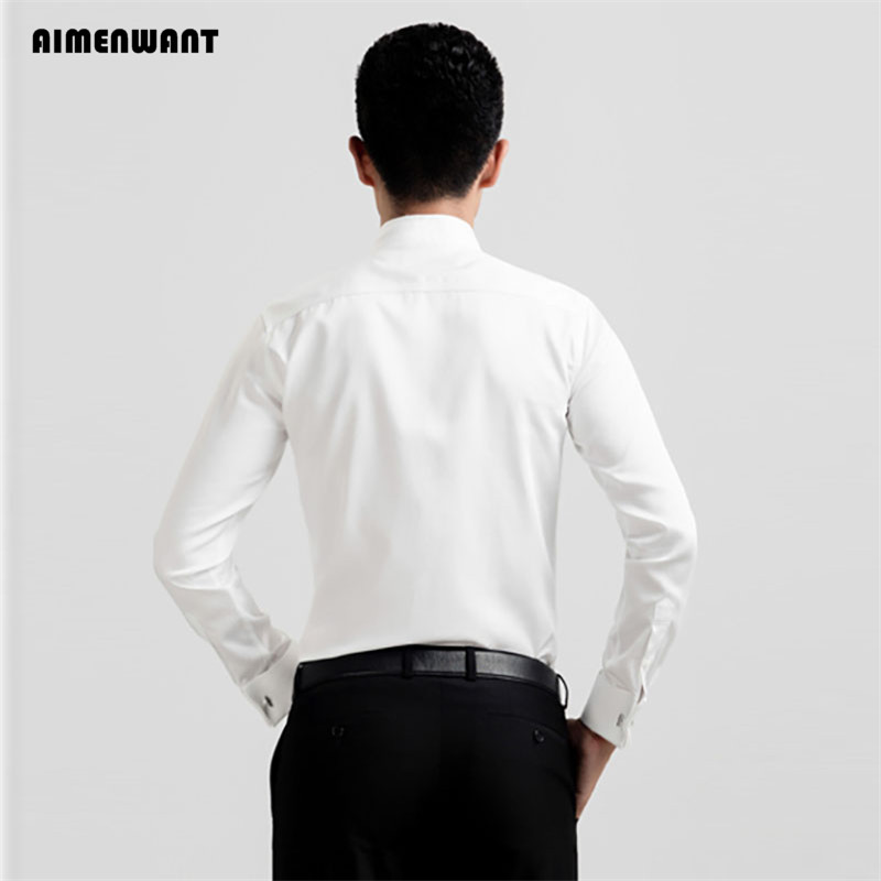 Aimenwant เสื้อทักซิโด้สำหรับผ - Mandarin Collar Formal Shirt Slim Fit บทวิจารณ์และราคา
